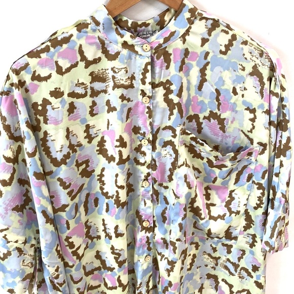 (A55) Free People Intimately Goddess Sleep Shirt in Soft Lime Combo, Sz S, NWT - Picture 4 of 9